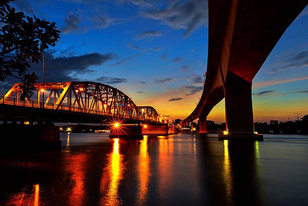 istock Evening light Bridge Bangkok in Thailand. 607484572