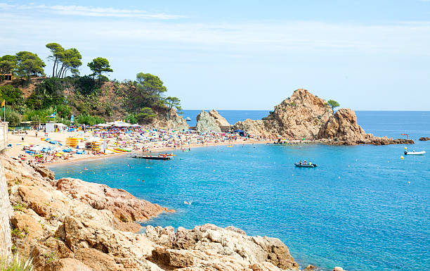 Mediterranen beach at Tossa de Mar, ost Brava, Spain.