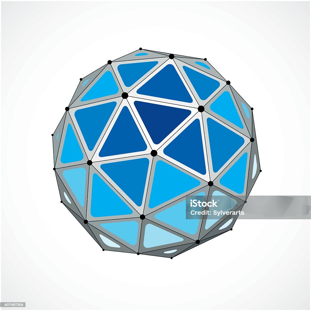 3d Vector Digital Wireframe Spherical Object Made Using Triangles Stock ...