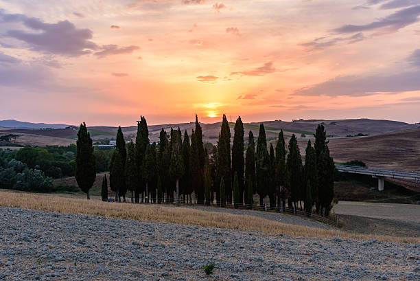 istock Scenic HDR sunset in Val d'Orcia 607487990