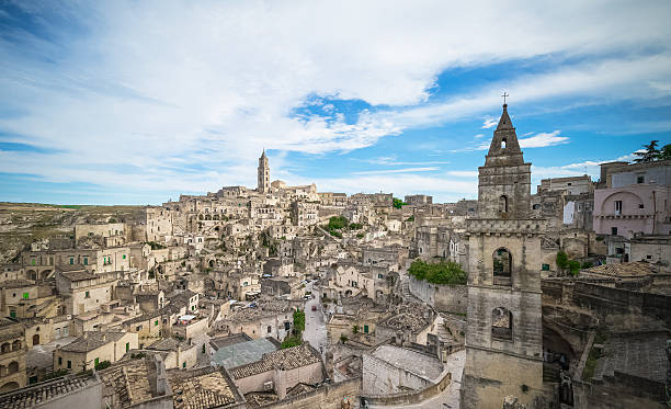 istock panoramic view of typical stones of Sassi di Matera 607488144