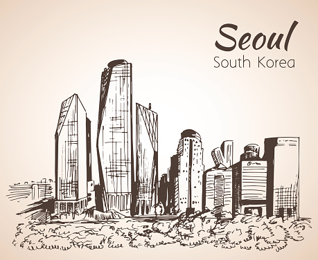Cảnh Quan Thành Phố Seoul Vẽ Tay Hàn Quốc Phác Hoạ Hình minh họa Sẵn có -  Tải xuống Hình ảnh Ngay bây giờ - iStock