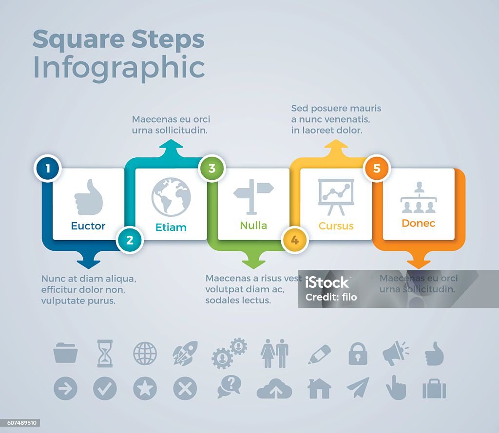 5 Tips Picture Five Step Squares Infographic Concept Stock Illustration - Download ...