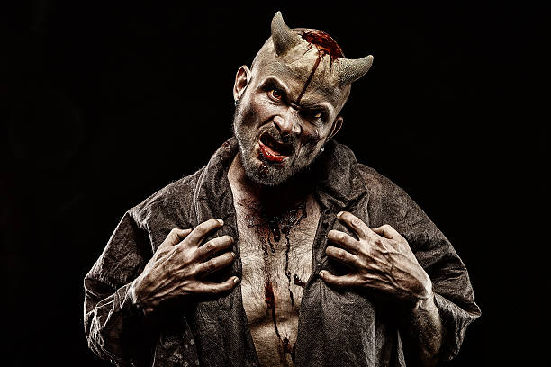 devil  - spooky human face zombie horror zdjęcia i obrazy z banku zdjęć