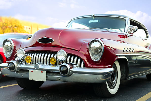 classic retro vintage red  car