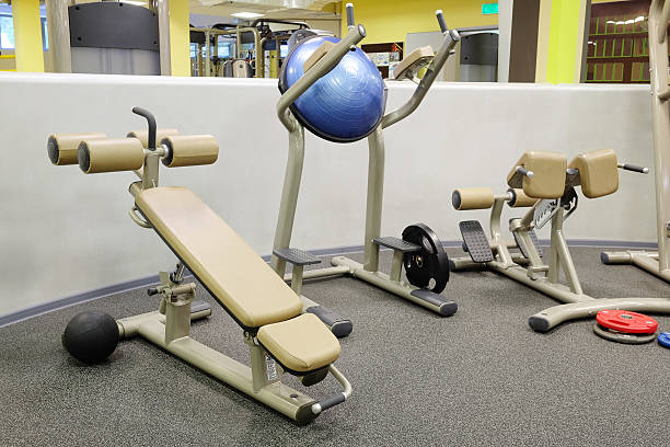 istock fitness hall with sport equipment 607491564