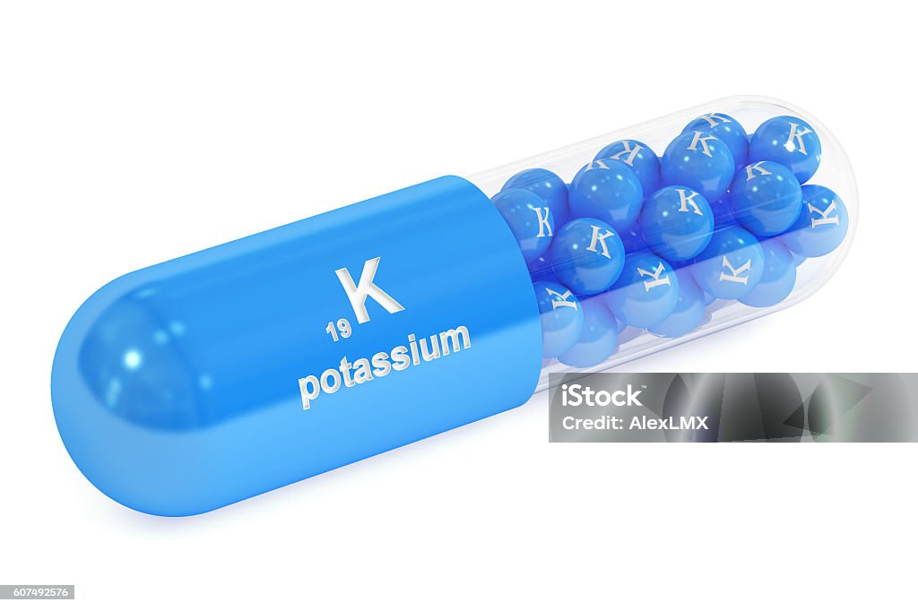 칼륨 칼륨 K 캡슐 3d 렌더링 약품 캡슐에 대한 스톡 사진 및 기타 이미지 - 약품 캡슐, 칼륨, 0명 - iStock