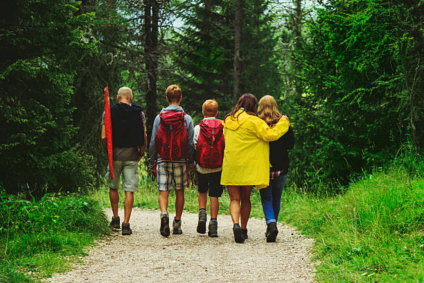 istock Adventures on the mountain: unite family together 607497586