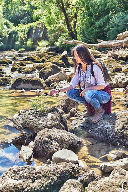 istock Adventure in nature by the river 607499354
