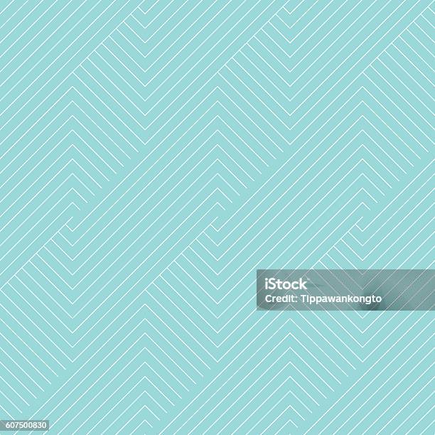 Chevron Striped Pattern Seamless Green Aqua And White Colors Stock Illustration - Download Image Now