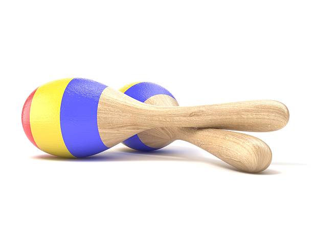 maracas giocattolo in legno. 3d - two party system foto e immagini stock