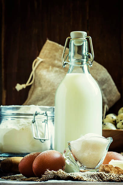 istock Farm organic products, ingredients for baking 607501568