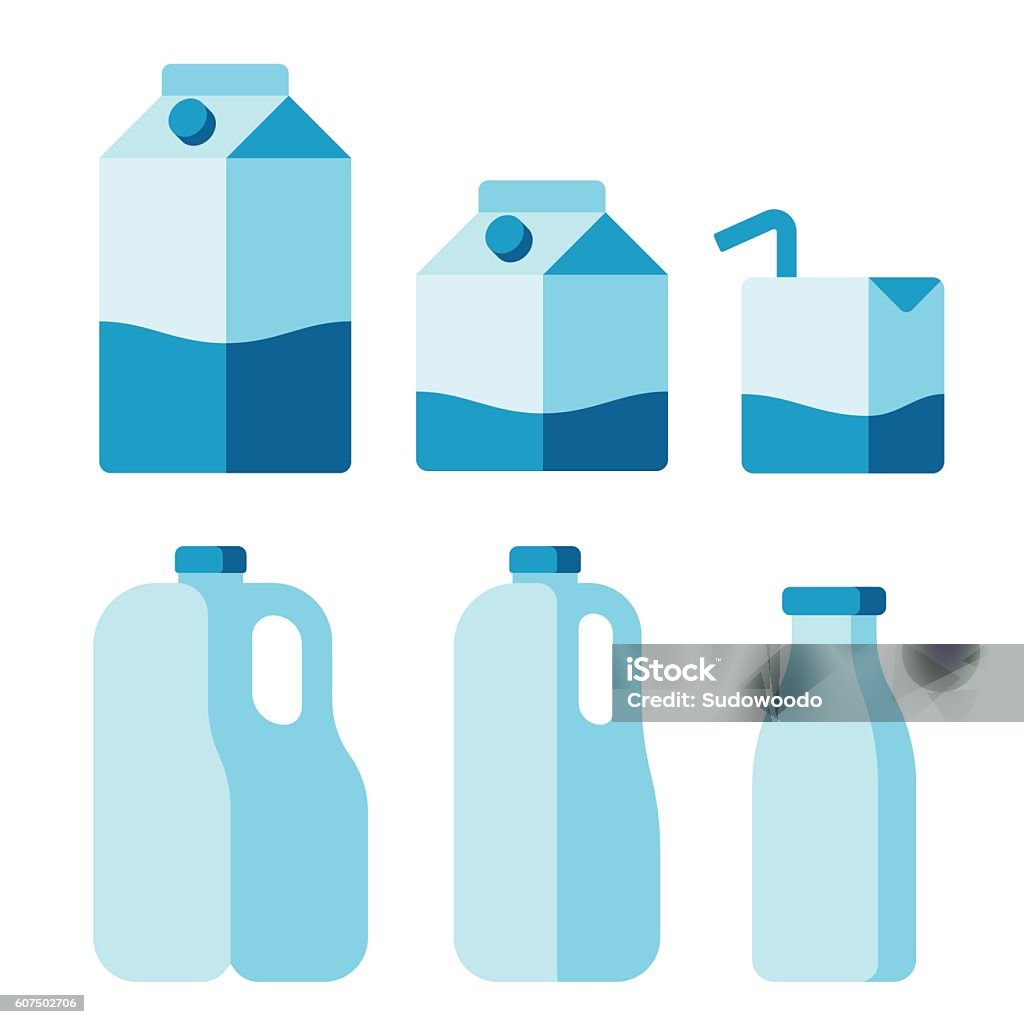 Milk Package Set Stock Illustration - Download Image Now - Milk, Milk  Bottle, Box - Container - iStock