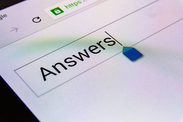 istock Magnifying Glass Search Box Empty Blank Internet Screen Answers 607504050