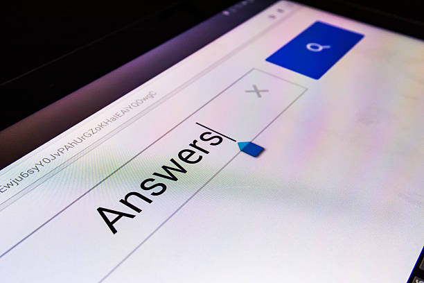 istock Magnifying Glass Search Box Empty Blank Internet Screen Answers 607504160