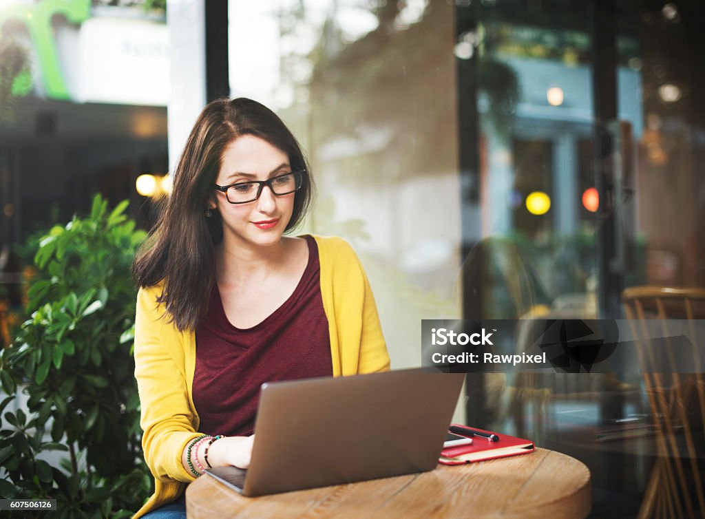 Woman Laptop Browsing Searching Social Networking Technology Con Woman Laptop Browsing Searching Social Networking Technology Concept Adult Stock Photo
