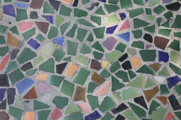 istock surface of the tile diverse colors walkway. 607506300