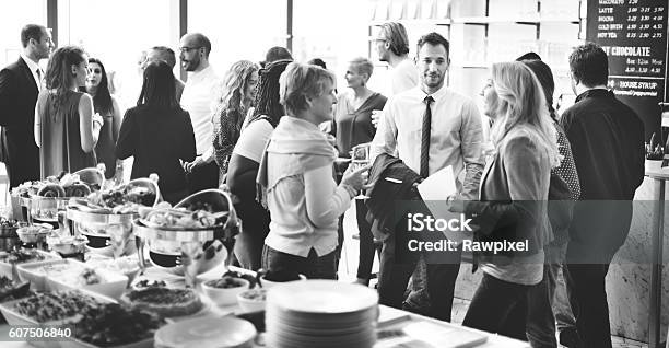 Business Meeting Eating Cheers Happiness Concept Stock Photo - Download Image Now - Networking, Event, Business