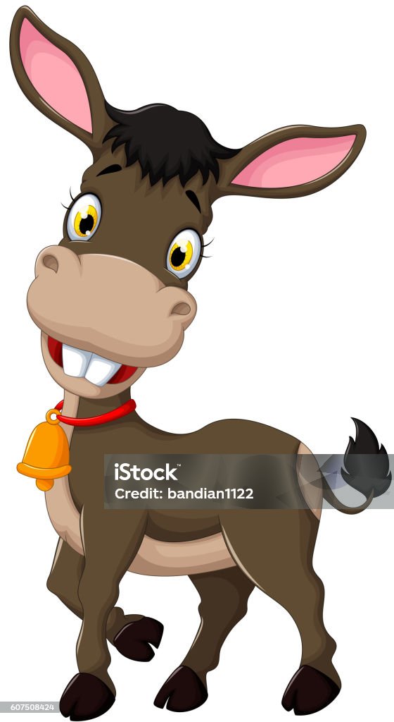 ロバかわいい漫画のポーズ - イラスト素材...