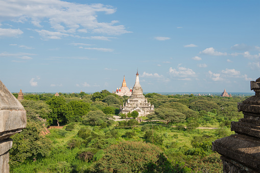 Old pagoda field at Bagan, Bagan is ancient city with thousands of ancient temples in Myanmar