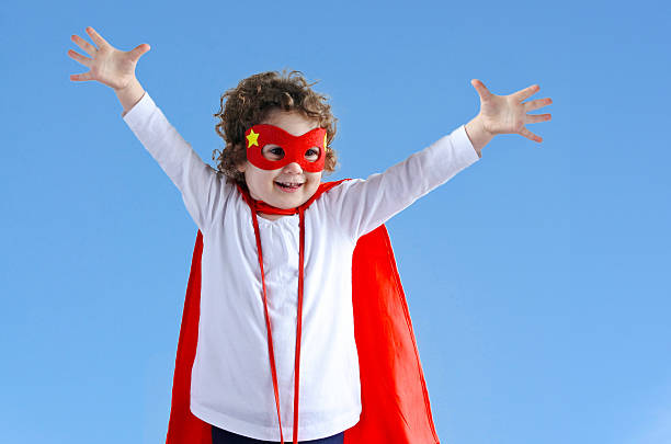 istock Little superhero child girl 607509332