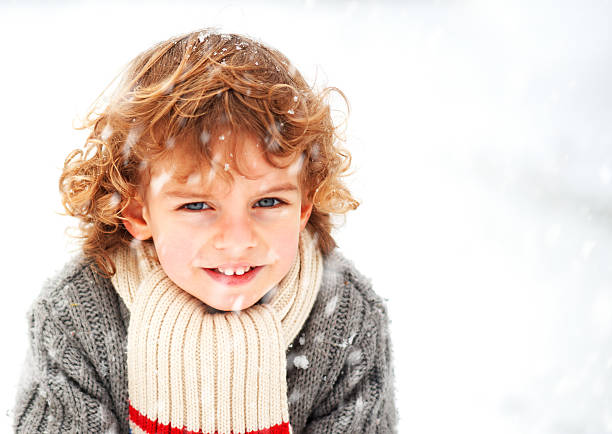 Cute Little Boy Enjoying Winter