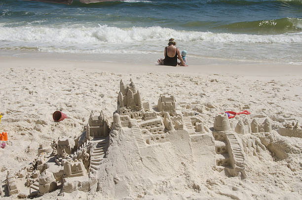 istock Sandcastle Finished Time to Play 607585790