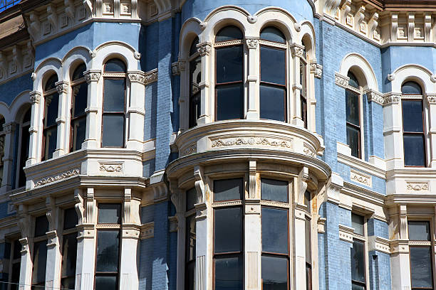 A beautiful blue building in Port Townsend, Washington