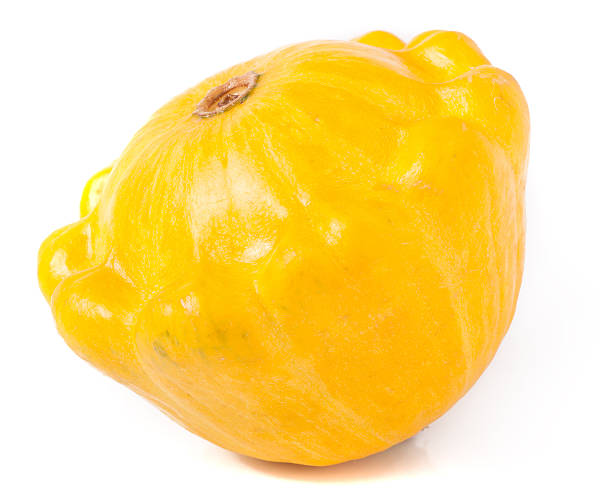 istock one yellow pattypan squash isolated on white background 607594808