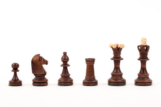 istock Brown wooden chess pieces 607596952