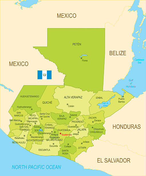 guatemala  - central america map belize honduras stock-grafiken, -clipart, -cartoons und -symbole