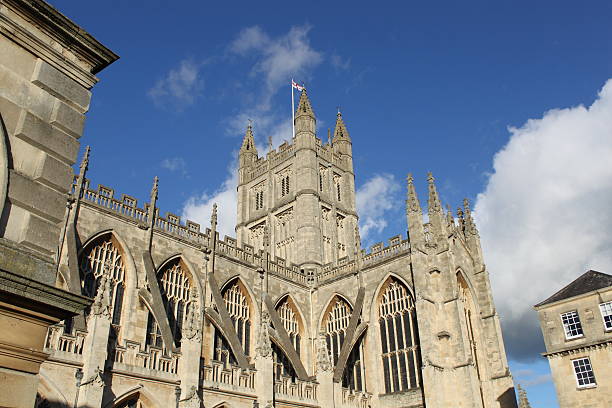 istock Roman Baths across to Bath Abbey. 607599968