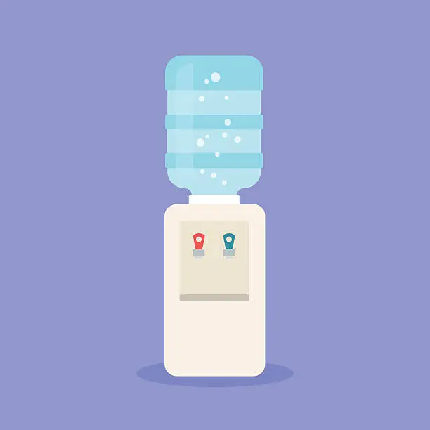 Vector illustration of Water cooler with blue full bottle