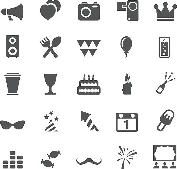 Vector illustration of Party icons