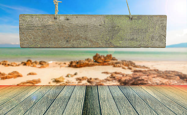 istock vintage wooden signboard 607607994