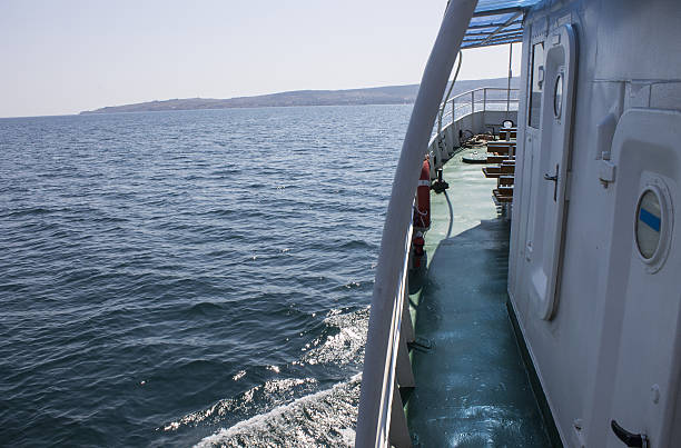 istock Pleasure boat floating in the Black Sea 607609246