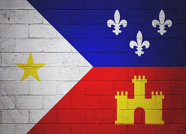 Photo of Flag of Acadiana painted on a wall