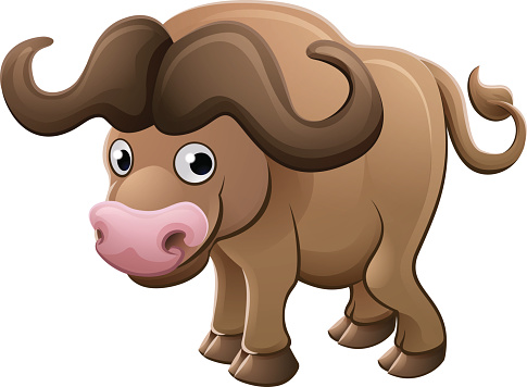 Bison Buffalo Animal Cartoon Character Stock Illustration - Download Image  Now - African Buffalo, American Bison, Domestic Water Buffalo - iStock
