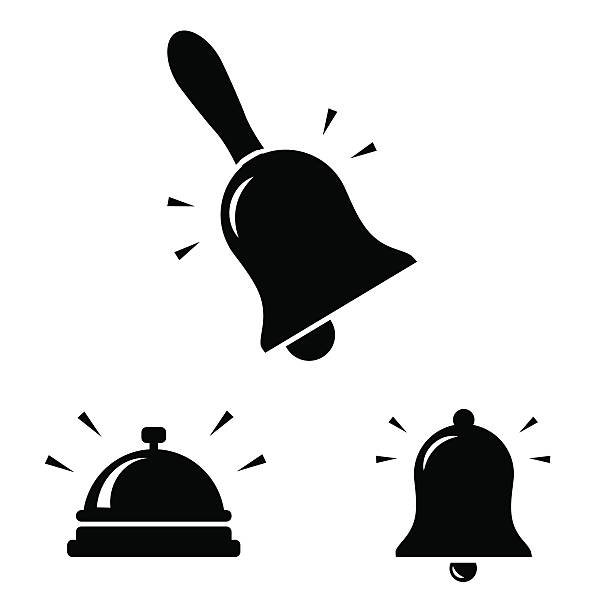 ilustrações de stock, clip art, desenhos animados e ícones de bell icon isolated on white background. - hotel bell service bell white background