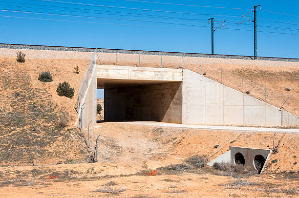 istock Underpass in the Madrid-Levante High-Speed Railway 607613026