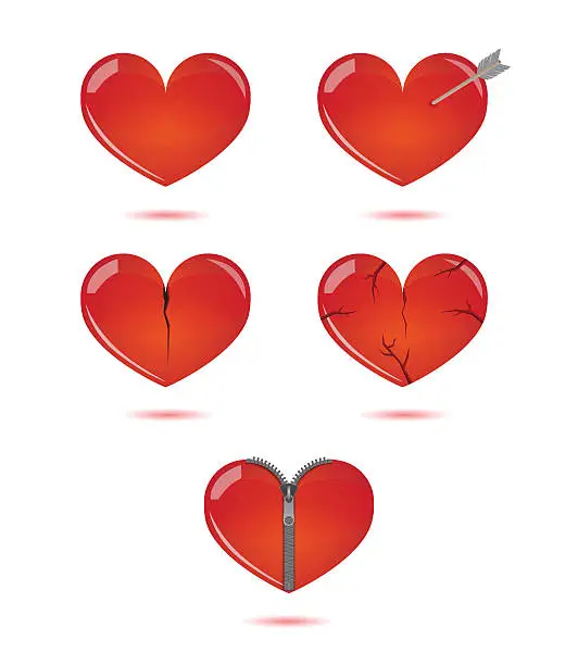 Vector illustration of Set of hearts.