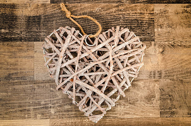 istock Old aged christmas ornament heart 607617244