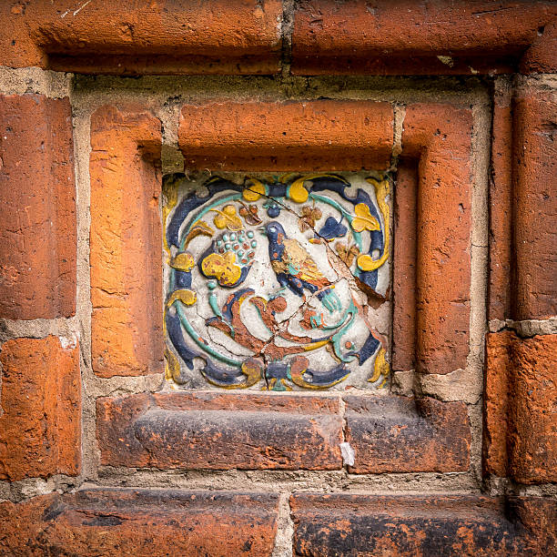 istock traditional russian floral ornament on tiles 607619564