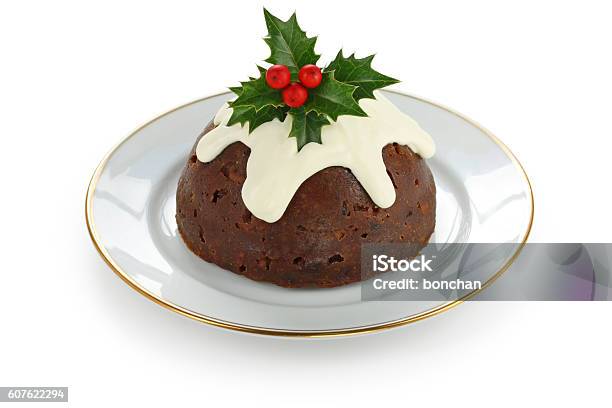 Homemade Christmas Pudding Stock Photo - Download Image Now - Christmas Cake, England, Christmas Pudding