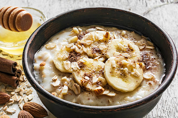 istock close up of oatmeal in a bowl 607623192