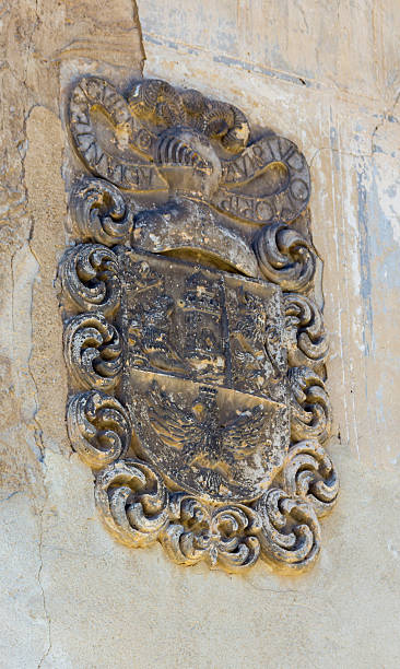 istock Blazon Coat of arms in stone 607628158