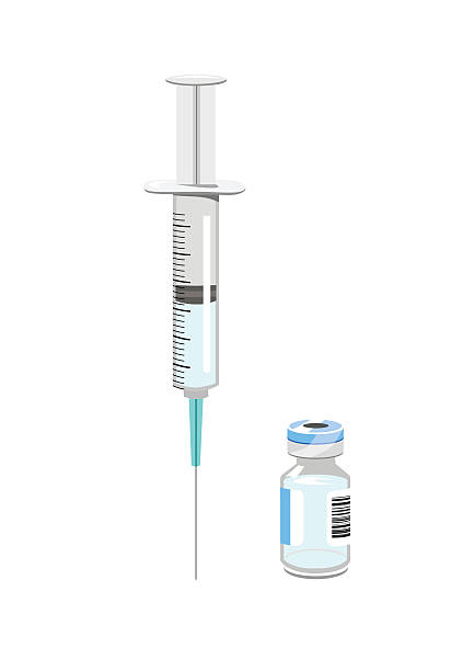 ilustrações, clipart, desenhos animados e ícones de a vacinação  - syringe surgical needle vaccination injecting