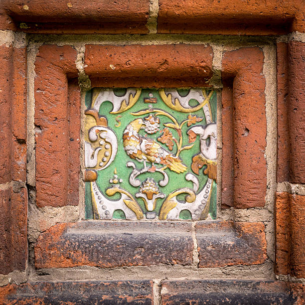 istock traditional russian floral ornament on tiles 607651730