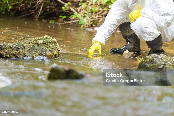 Scientist Examing Toxic Water Stock Photo - Download Image Now - Water, Poisonous, Water Pollution