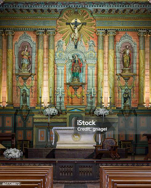 Mission Santa Barbara Stock Photo - Download Image Now - Altar, Architecture, Built Structure